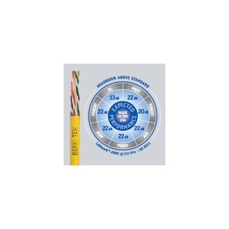 Berk-Tek 24-4P UTP-CMR SOL BC CAT6E, PE/PVC YELLOW JKT REELS, 1000FT CMR-00424BKT-7-05